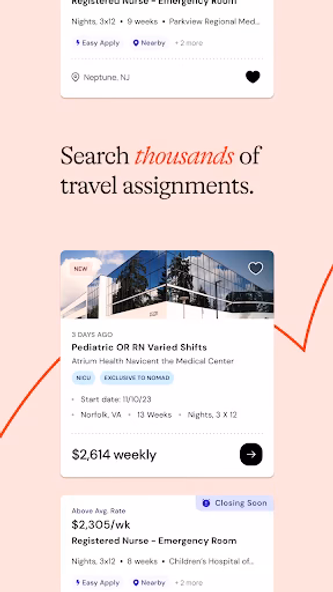 Nomad: Travel Healthcare Jobs Screenshot 2 - AppWisp.com Nomad: Travel Healthcare Jobs Screenshot 2 - AppWisp.com
