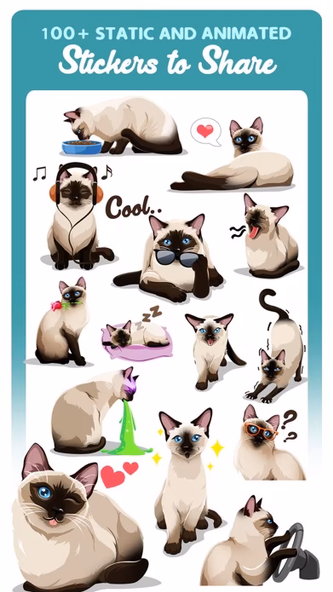 Siamese Cats Emoji Sticker Screenshot 2 - AppWisp.com Siamese Cats Emoji Sticker Screenshot 2 - AppWisp.com