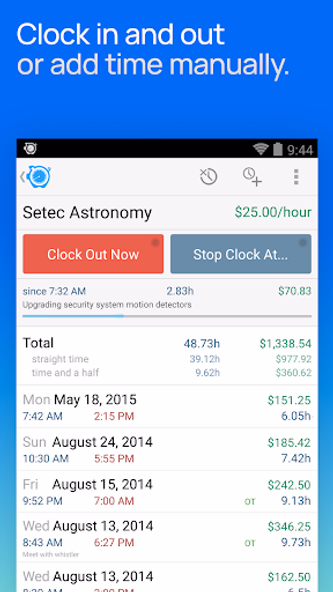 Hours Tracker Time Tracking Screenshot 1 - AppWisp.com