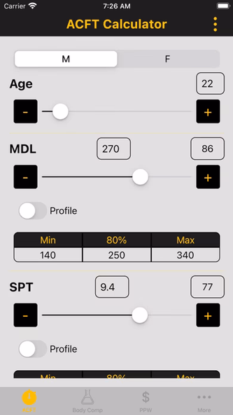 Army Fitness Calculator Screenshot 1 - AppWisp.com Army Fitness Calculator Screenshot 1 - AppWisp.com