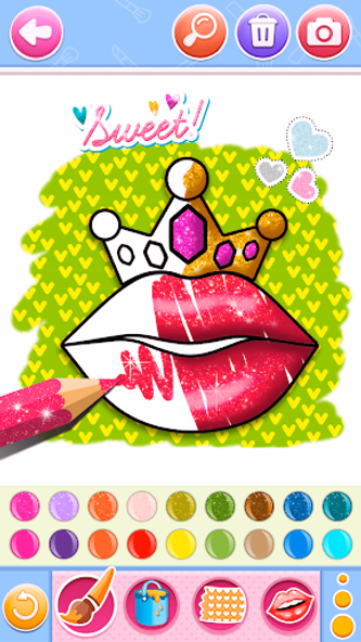 Glitter lips coloring game Screenshot 1 - AppWisp.com Glitter lips coloring game Screenshot 1 - AppWisp.com