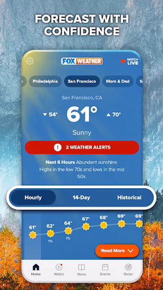 FOX Weather: Daily Forecasts Screenshot 1 - AppWisp.com FOX Weather: Daily Forecasts Screenshot 1 - AppWisp.com