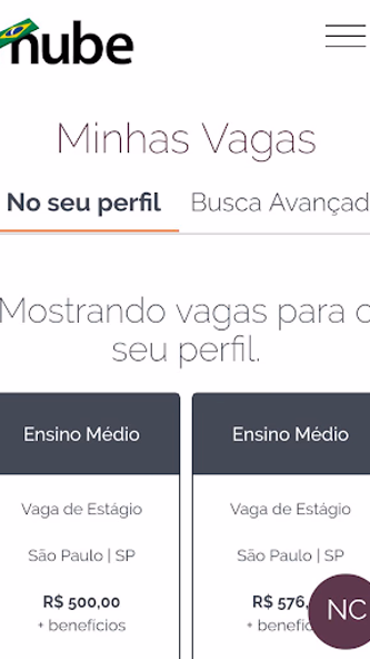 Nube Vagas Screenshot 1 - AppWisp.com Nube Vagas Screenshot 1 - AppWisp.com