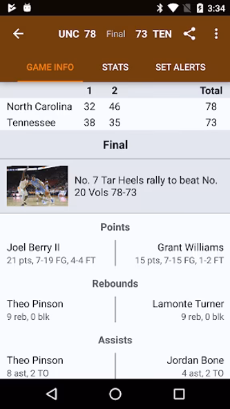 Sports Alerts- NCAA Basketball Screenshot 2 - AppWisp.com Sports Alerts- NCAA Basketball Screenshot 2 - AppWisp.com