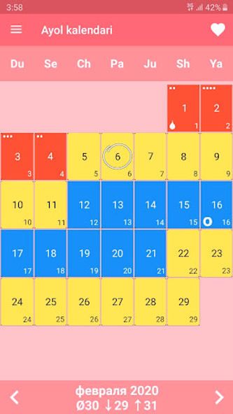 Ayollar kalendari va kundaligi Screenshot 3 - AppWisp.com Ayollar kalendari va kundaligi Screenshot 3 - AppWisp.com