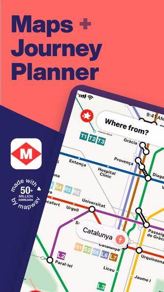 Barcelona Metro Map & Routing Screenshot 1 - AppWisp.com Barcelona Metro Map & Routing Screenshot 1 - AppWisp.com