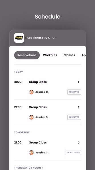 Pure Fitness RVA Screenshot 3 - AppWisp.com Pure Fitness RVA Screenshot 3 - AppWisp.com