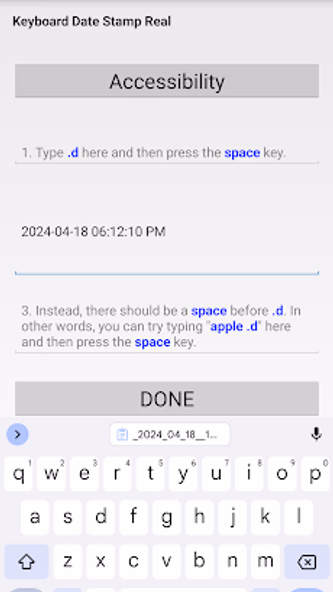 Keyboard Date Stamp Real Screenshot 2 - AppWisp.com Keyboard Date Stamp Real Screenshot 2 - AppWisp.com