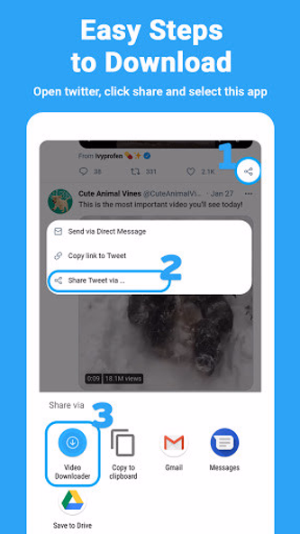 Video Downloader for Twitter Screenshot 2 - AppWisp.com Video Downloader for Twitter Screenshot 2 - AppWisp.com