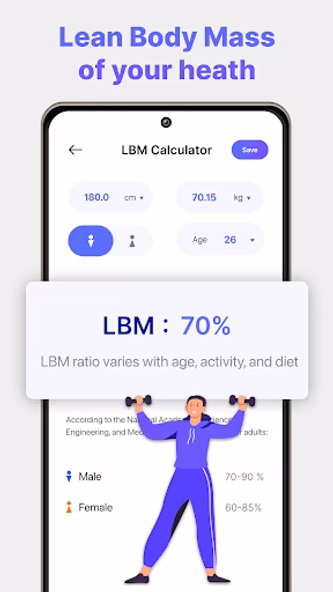 BMI Calculator: Track BMR, LBM Screenshot 4 - AppWisp.com BMI Calculator: Track BMR, LBM Screenshot 4 - AppWisp.com