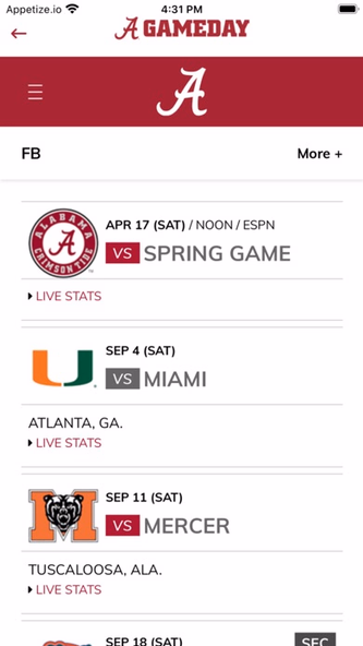 UA - Gameday Screenshot 3 - AppWisp.com UA - Gameday Screenshot 3 - AppWisp.com