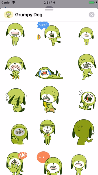 Grumpy Dog Animated Stickers Screenshot 2 - AppWisp.com Grumpy Dog Animated Stickers Screenshot 2 - AppWisp.com