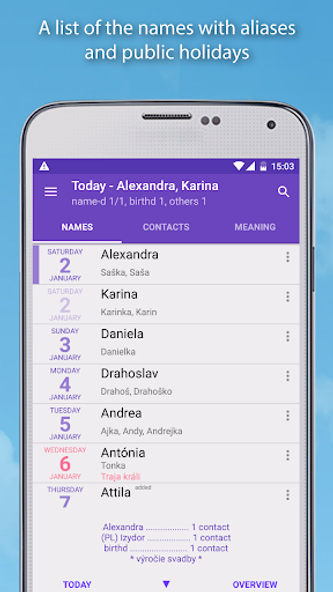 Name days Screenshot 2 - AppWisp.com Name days Screenshot 2 - AppWisp.com