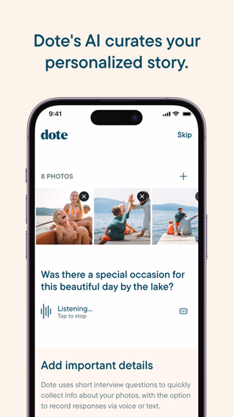 Dote: AI Photo Journal Screenshot 4 - AppWisp.com Dote: AI Photo Journal Screenshot 4 - AppWisp.com