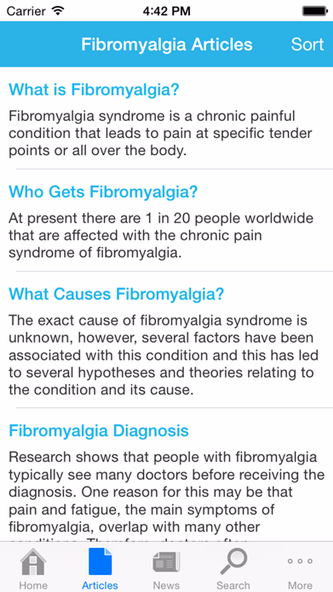 Fibromyalgia by AZoMedical Screenshot 2 - AppWisp.com Fibromyalgia by AZoMedical Screenshot 2 - AppWisp.com