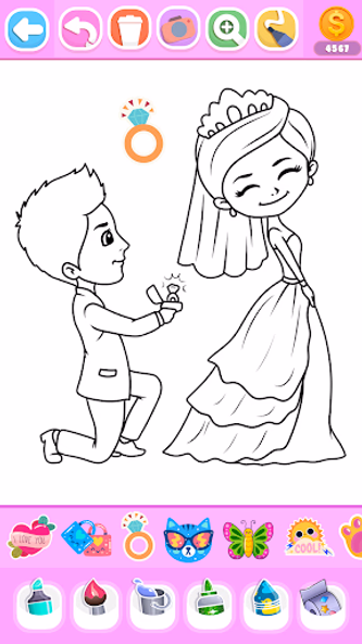 Princess Wedding Coloring Game Screenshot 2 - AppWisp.com Princess Wedding Coloring Game Screenshot 2 - AppWisp.com