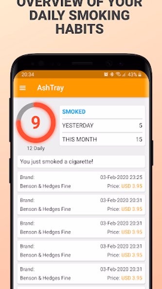 AshTray - Cigarette Counter Screenshot 1 - AppWisp.com AshTray - Cigarette Counter Screenshot 1 - AppWisp.com
