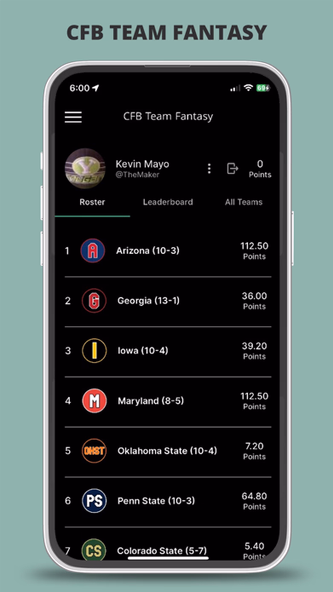 CFB Fantasy Screenshot 4 - AppWisp.com CFB Fantasy Screenshot 4 - AppWisp.com