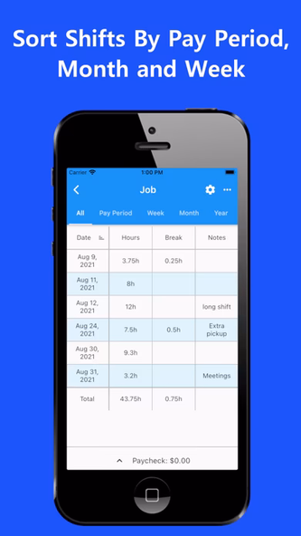 Work Log - Shift Tracker Screenshot 4 - AppWisp.com Work Log - Shift Tracker Screenshot 4 - AppWisp.com