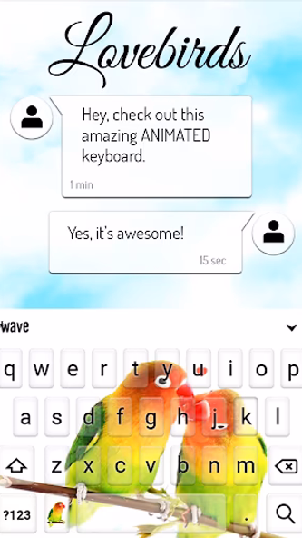 Lovebirds Keyboard + Wallpaper Screenshot 3 - AppWisp.com Lovebirds Keyboard + Wallpaper Screenshot 3 - AppWisp.com