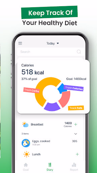 Calorie Counter: Food Tracker Screenshot 2 - AppWisp.com Calorie Counter: Food Tracker Screenshot 2 - AppWisp.com