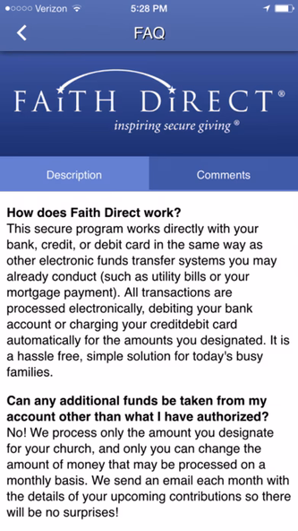 Faith Direct – eGiving for Churches Screenshot 2 - AppWisp.com Faith Direct – eGiving for Churches Screenshot 2 - AppWisp.com