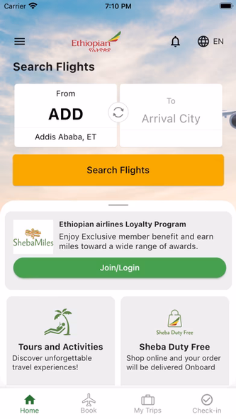 Ethiopian Airlines Screenshot 2 - AppWisp.com Ethiopian Airlines Screenshot 2 - AppWisp.com