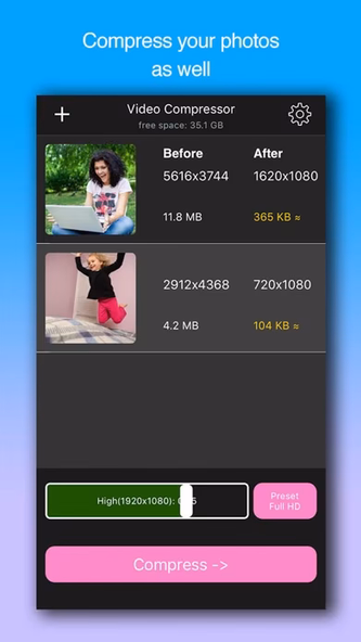 Video Compressor-Shrink videos Screenshot 4 - AppWisp.com Video Compressor-Shrink videos Screenshot 4 - AppWisp.com