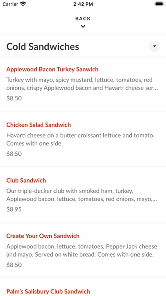 Palms Cafe To Go Screenshot 3 - AppWisp.com Palms Cafe To Go Screenshot 3 - AppWisp.com